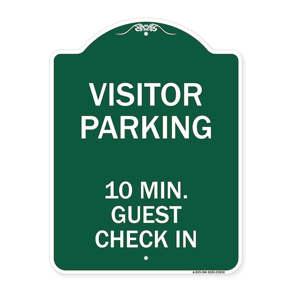 Reserved Parking Visitor Parking 10 Min. Guest Check In, Green & White Architectural, GW-1824-23018